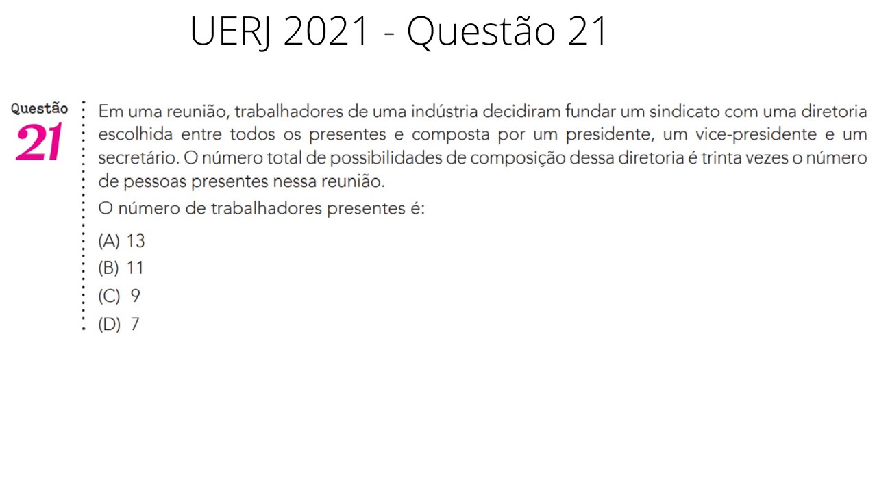 UERJ 2021 - Em uma reunião, trabalhadores de uma indústria decidiram fundar um sindicato