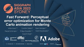 Fast Forward: Perceptual error optimization for Monte Carlo animation rendering (SIGGRAPH Asia 2023)