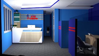 Office Interior video animation. Virtual office tour.