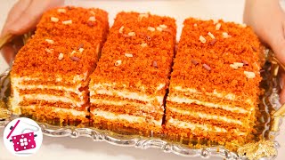 HONEY CAKE in 12 Minutes! Honey cake or Napoleon, which cake do you like more? LAZY cake recipe. ..