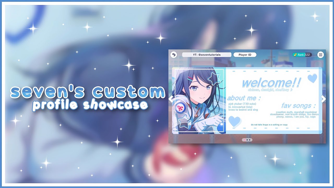 【Project Sekai】seven's 2nd custom profile showcase!! ♡