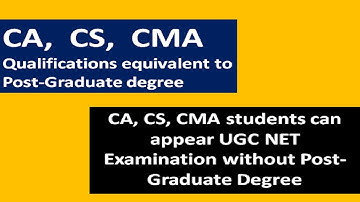 CA, CS, CMA qualifications equivalent to post graduate degree