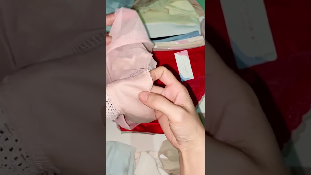 Women's glossy panties with lace trim