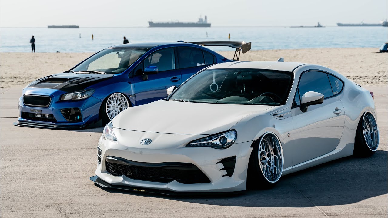 Jared's Bagged Toyota GT86 & Bricker's Bagged Subaru WRX || 4K - YouTube