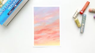 오일파스텔로 파스텔 빛 하늘 그리기 / 오일파스텔 초보 / Drawing a pastel sky with oil pastel / oil pastel beginner