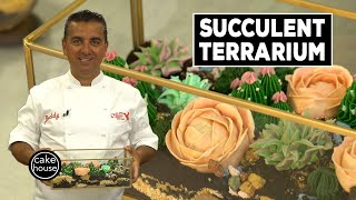 The Cake Boss's Edible Succulent Terrarium Centerpiece | Cool Cakes 08