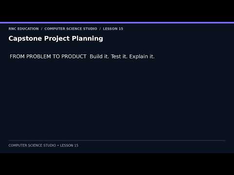 Plan a Coding Project You Can Actually Finish — Capstone Scope | 13/41
