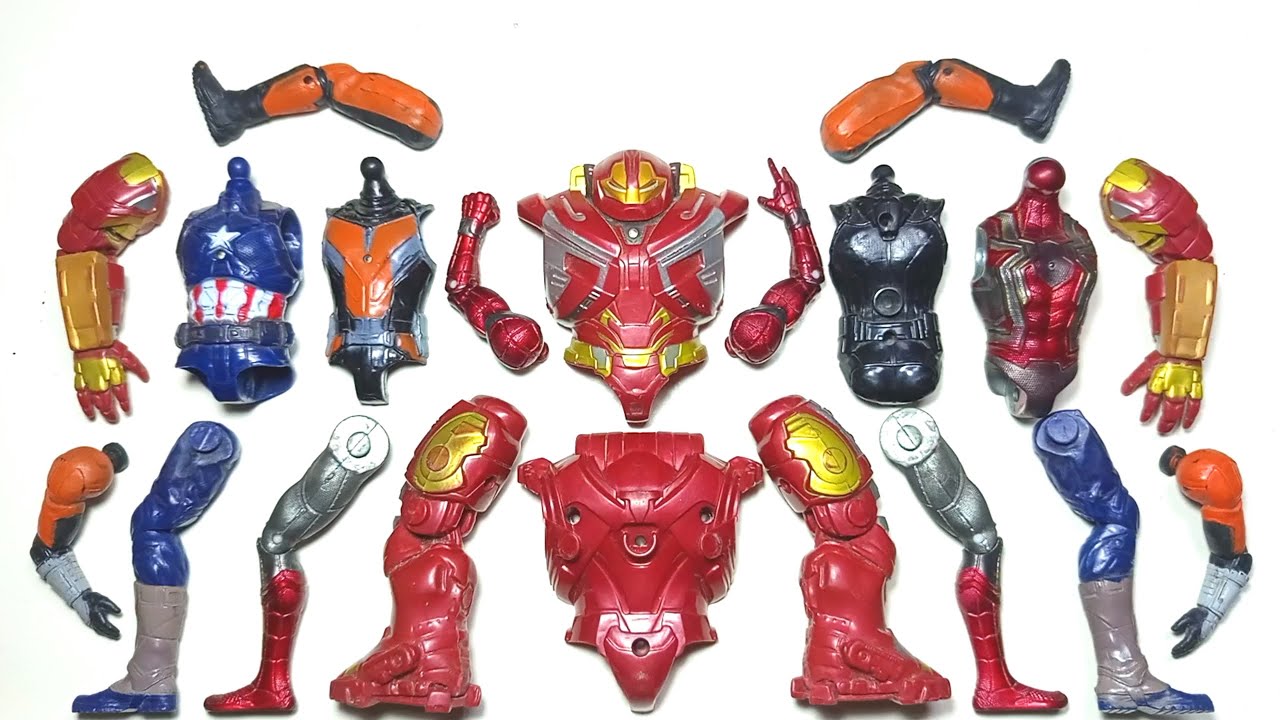 Merakit superhero , captain America, hulk busters, Ant-Man, spider-Man, avenghers toys acatio figure