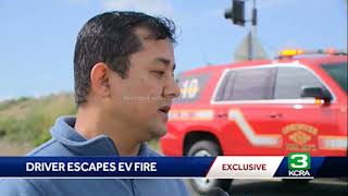 Elk Grove father says he’s grateful to be alive after Tesla catches fire near Highway 99