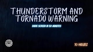 Download Lagu Sounds for Sleeping ⨀ Thunderstorm with Tornado Warnings ⨀ Dark Screen ⨀  10 hours MP3