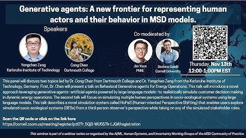 MSD CoP Webinar: "Generative agents: A new frontier for representing human actors and their..."