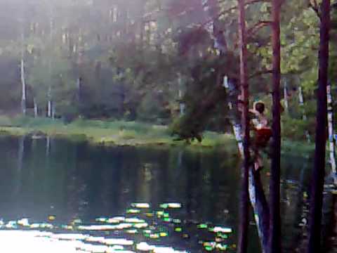 woman jumping into a lake:) - YouTube