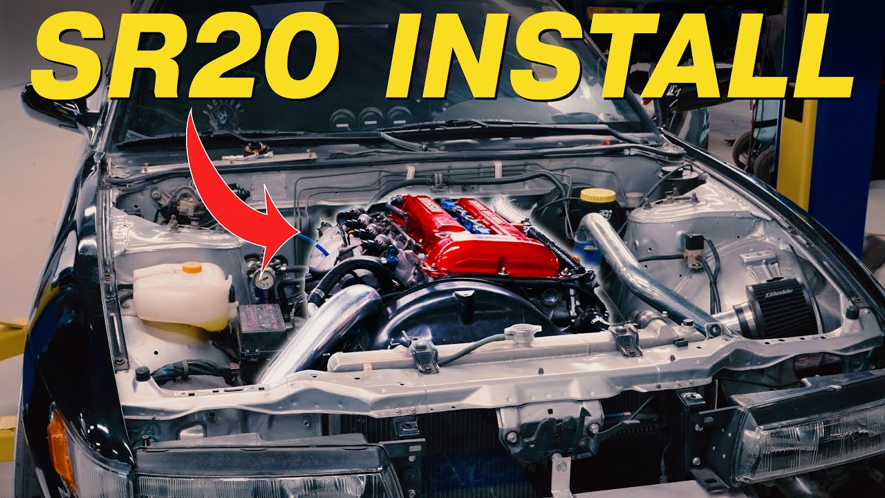 240SX gets an SR20 Engine Installed - YouTube