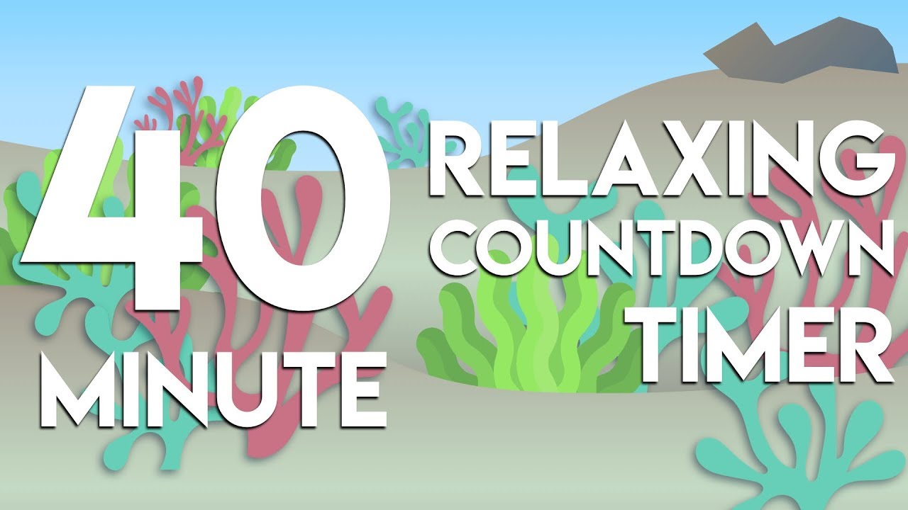 40 min relaxing underwater countdown timer with water sounds for study, classroom, meditation