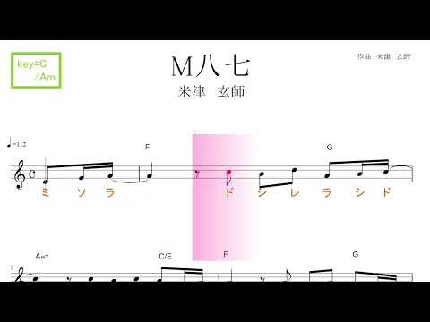 M八七（米津玄師）映画『シン・ウルトラマン』主題歌 key＝C/Am ／ドレミで歌う楽譜【コード付き】