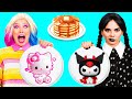 パンケーキアートにチャレンジ Wednesday Addams | 食用の戦い TeamTeen Challenge