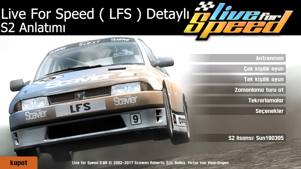 Live For Speed ( LFS ) S2 Suculara Girme,Siteye Kayıt