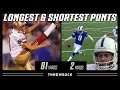 Longest  shortest punts in nfl history