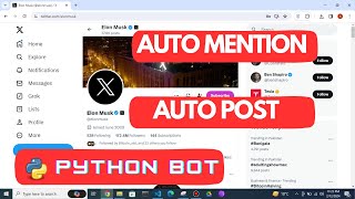 X Bot for posting auto tweets with user mentioned in description 100 Working