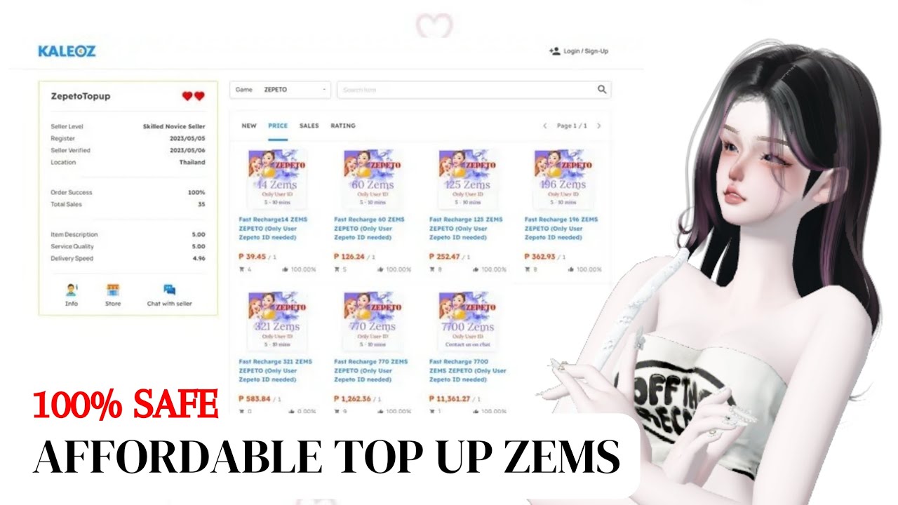 Zepeto Tutorial: Affordable Top Up Zems 100% Safe