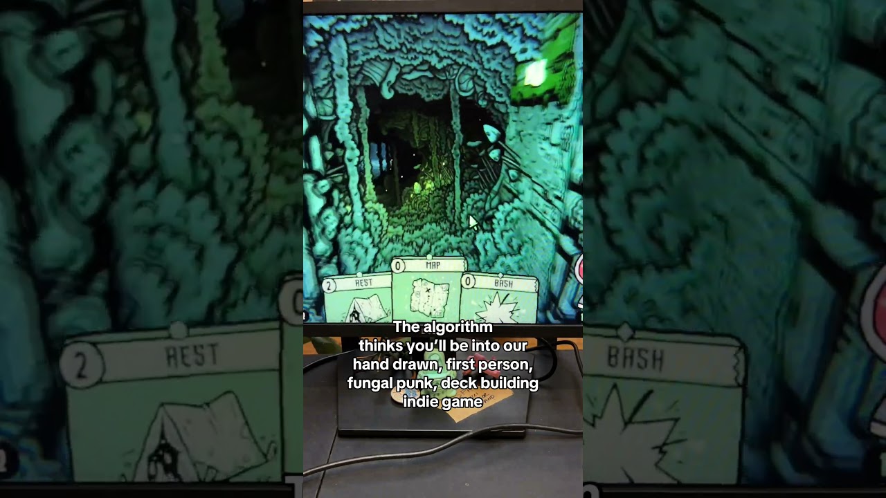 YouTube thinks you'll like our hand drawn, 1st person, fungal punk deckbuilder 