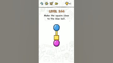 Brain challenge level 244 Make the square close to the blue ball, Solution Walkthrough