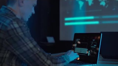 Man Working With Laptop Stock Video