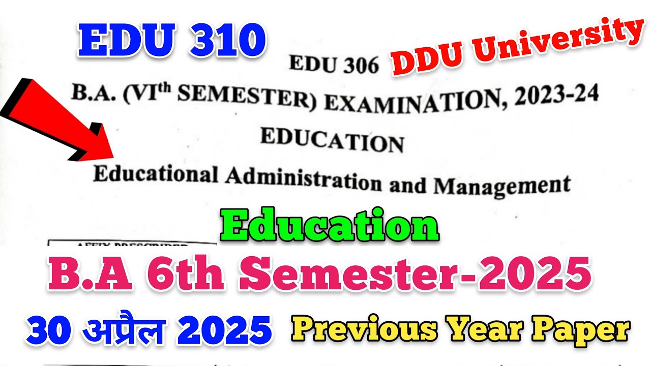 🔴Live आज शाम 7 बजे| ba 6th semester education | educational administration and management | edu 306