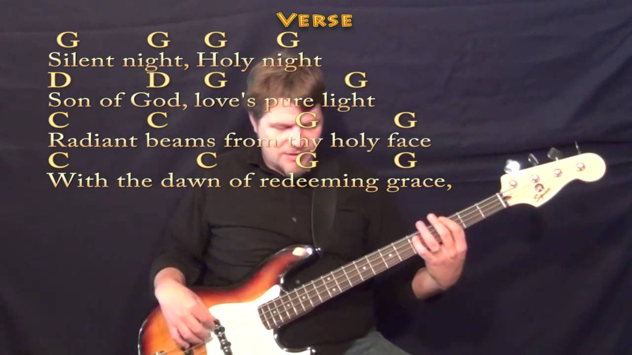 silent night on bass guitar