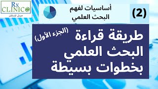 طريقة قراءة البحث العلمي بخطوات بسيطة الجزء الأول _ سلسلة أساسيات لفهم البحث العلمي