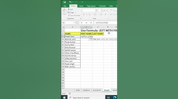 Left with find function in excel💯🔥 || #shorts