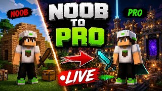 🔥 NOOB TO PRO LIVE in Minecraft | New Survival Journey 💎 | Hindi Gameplay