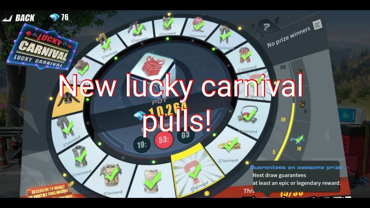 NEW LUCKY CARNIVAL PULLS! /10K DIAMONDS FOR FREE?!/ARE WE LUCKY? /RULES OF SURVIVAL
