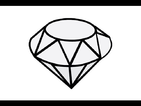 How to Draw a Diamond Easy step by step / Как нарисовать бриллиант ...