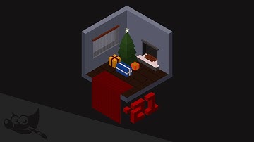 Making an isometric christmas tree with GIMP (timelapse)