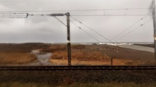 【元日の信越本線】柿崎駅→上下浜駅（JR東日本E129系電車）車窓の日本海、走行音、列車案内の車内アナウンス（新潟県上越市）Shinetsu Main Line Niigata JAPAN TRAIN