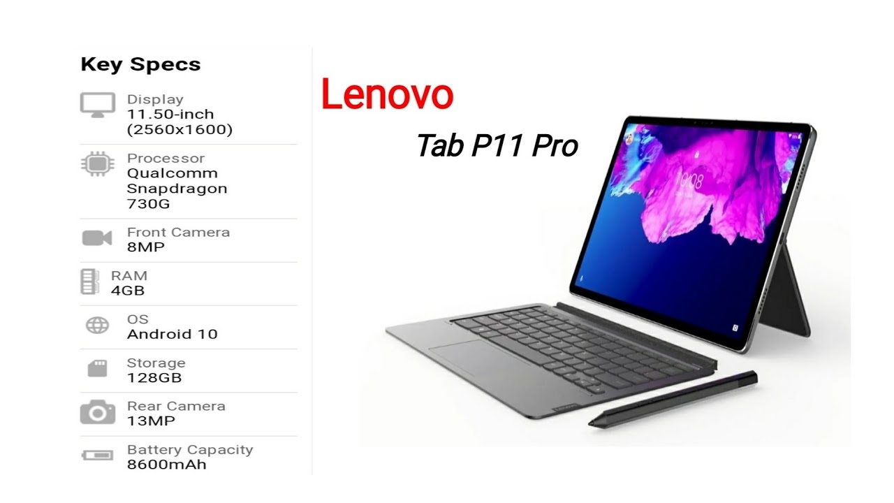 Lenovo Tab P11 11.5 Pro Tablet Qualcomm Snapdragon 730G 4GB RAM