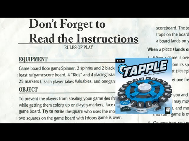 Don't Forget to Read the Instructions: Tapple 