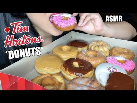 ** ASMR Tim Hortons DONUTS ** (Soft Eating Sounds) Vancouver BC | No Talking | ASMR Phan