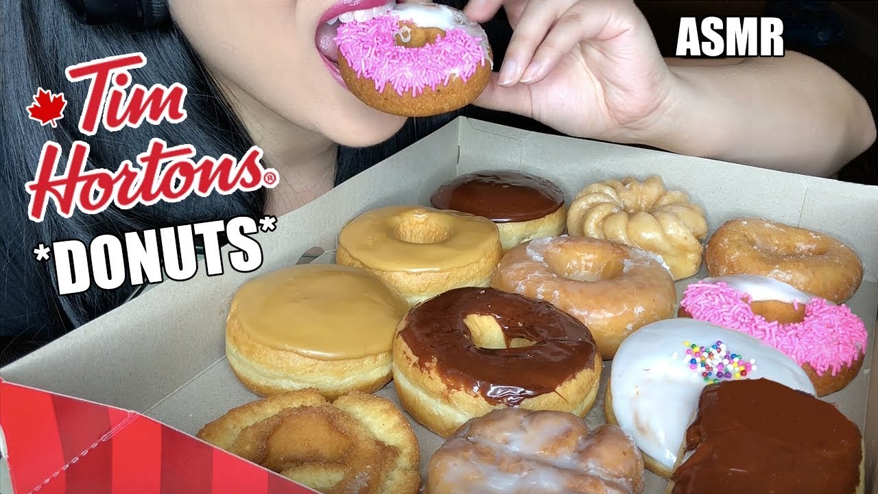 ** ASMR Tim Hortons DONUTS ** (Soft Eating Sounds) Vancouver Canada | No Talking | ASMR Phan