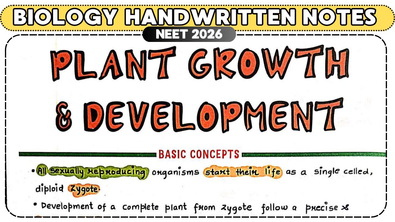 Plant growth and development notes class 11 - handwritten notes for ...