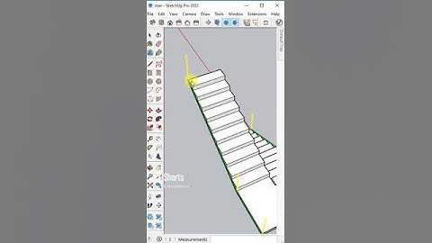 Creating Railing  #maj #rail #sketchup 2022  #shorts