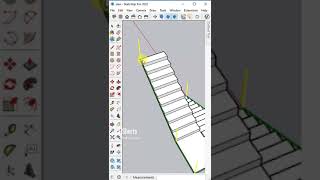 Creating Railing  #maj #rail #sketchup 2022  #shorts
