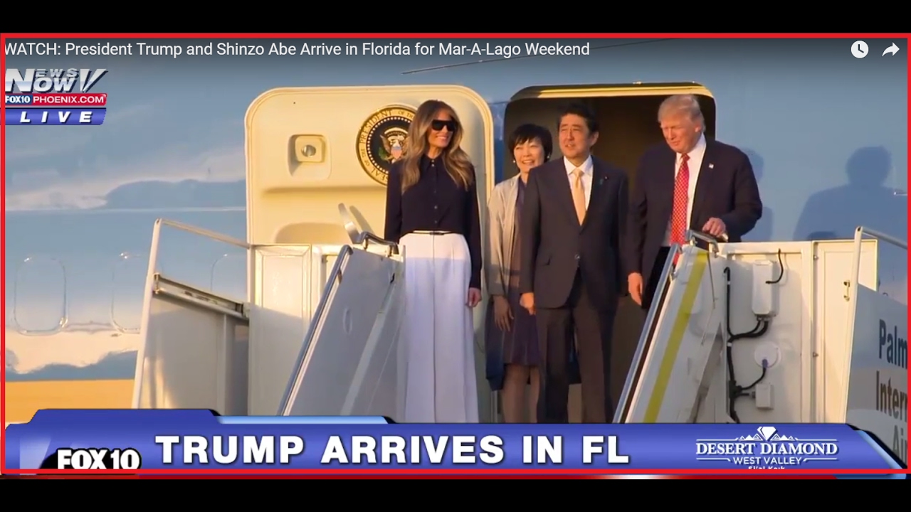 WATCH: President Trump and Shinzo Abe Arrive in Florida for Mar-A-Lago Weekend (FNN)