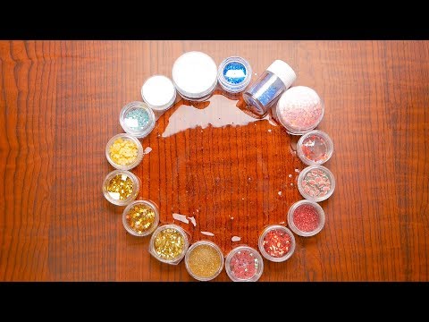 Mixing  glitter with clear slime・クリアスライムにグリッターを混ぜる音フェチ｜ASMR Sora