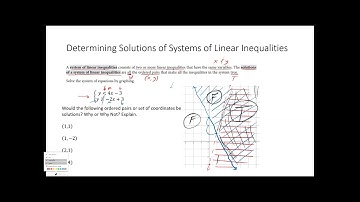 Algebra I 12.2 Graphing Systems of Linear Inequalities