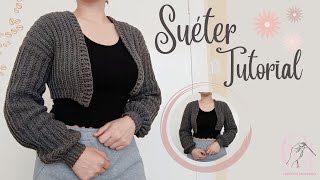 ✨Sueter Corto Tejido a Crochet Paso a Paso 🔥 Grandiosa idea de tejido para vender💲