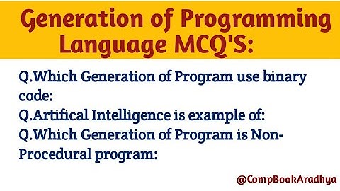 Generation of Programming Language MCQ