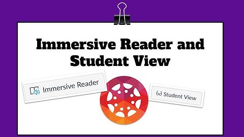 Canvas Immersive Reader and Student View