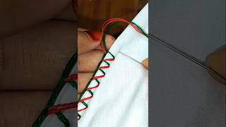 Easy borderline hand embroidery stitch #embroidery #shorts #shortvideo #viral #stitch #viralshorts